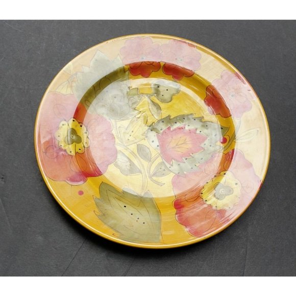 LAURIE GATES WARE Salad Plate Fall Colors Leaves Flowers - Picture 5 of 9